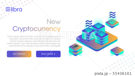 Libra new cryptocurrency web template design  55436101