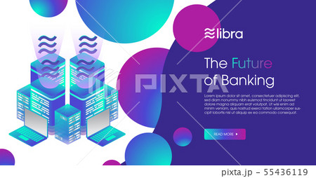 Libra new cryptocurrency web template design  55436119