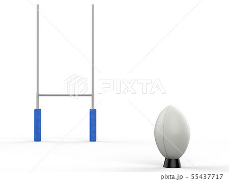 rugby ball with rugby posts 55437717