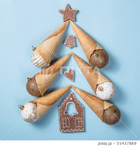 Creative Christmas Layout - Christmas tree made of 55437869