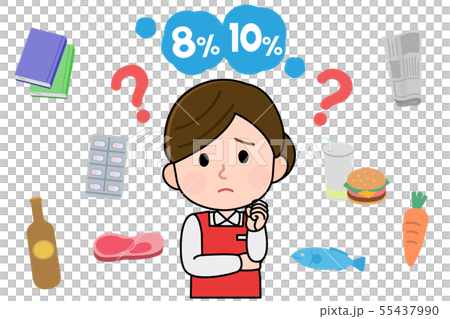 軽減税率 店員 疑問 イラスト 軽減税率 店員 疑問 イラスト 55437990