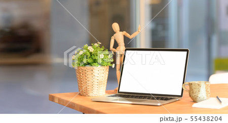 Open blank screen laptop computer Open blank screen laptop computer 55438204