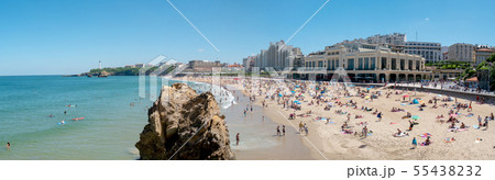 View of Biarritz beach by the Atlantic ocean, View of Biarritz beach by the Atlantic ocean, 55438232
