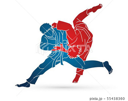 Judo sport action cartoon graphic vector. 55438360