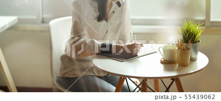 Female designer and her new project 55439062