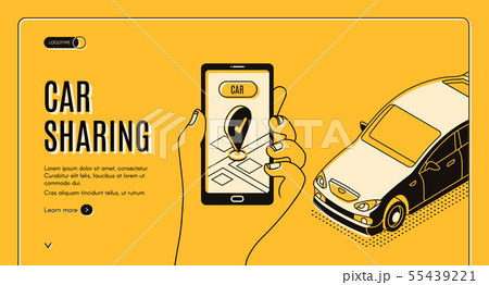 Car sharing service isometric landing page, app Car sharing service isometric landing page, app 55439221