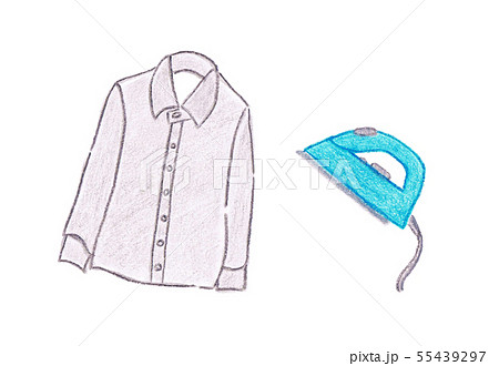 Yシャツとアイロン　カラー　色鉛筆 55439297