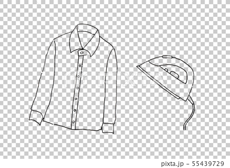 Yシャツとアイロン モノクロ ペン画のイラスト素材 55439729 Pixta