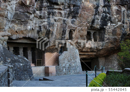 Front view of Buddha chaitya caves, Aurangabad Front view of Buddha chaitya caves, Aurangabad 55442045