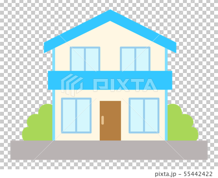 House blue roof - Stock Illustration [55442422] - PIXTA