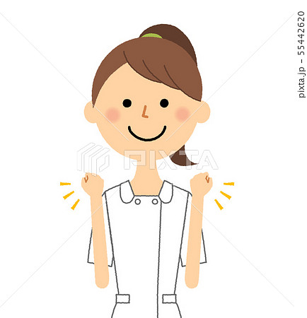 看護師　ガッツポーズ 55442620