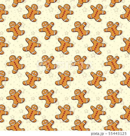 Christmas gingerbread man seamless pattern, xmas decorations 55443125