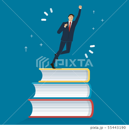 successful businessman on books icon design successful businessman on books icon design 55443190