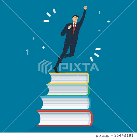successful businessman on books icon design successful businessman on books icon design 55443191