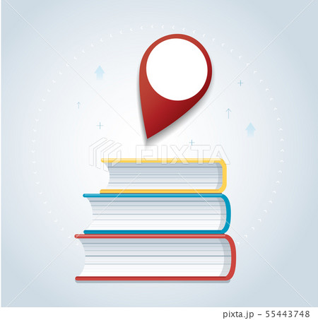 pin icon on books icon design vector  55443748