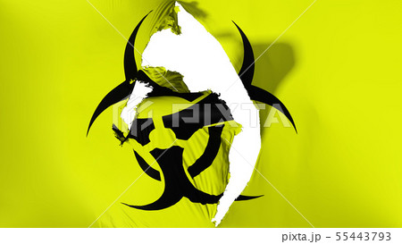 Damaged Warning Hazard Radiation flag Damaged Warning Hazard Radiation flag 55443793