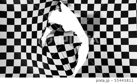 Damaged Checkered flag Damaged Checkered flag 55443811