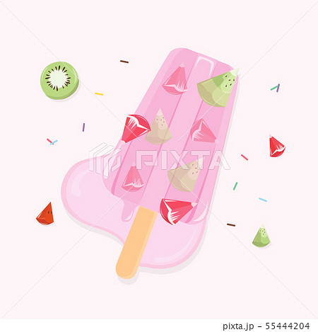 Ice cream fruit sticks are melting Ice cream fruit sticks are melting 55444204