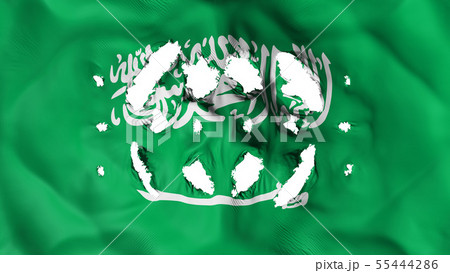 Saudi Arabia flag with a small holes Saudi Arabia flag with a small holes 55444286