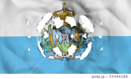 San Marino flag with a small holes San Marino flag with a small holes 55444288