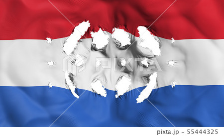 Netherlands flag with a small holes Netherlands flag with a small holes 55444325