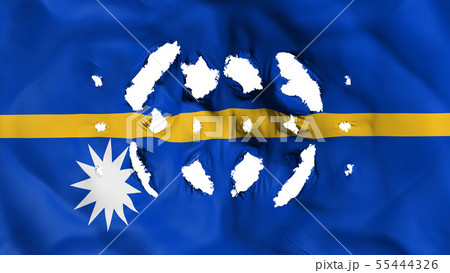 Nauru flag with a small holes 55444326