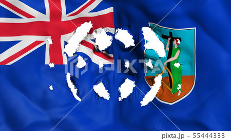 Montserrat flag with a small holes 55444333