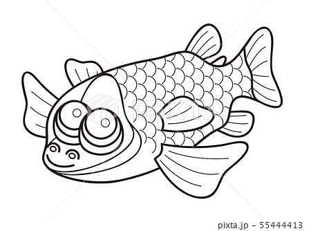 デメニギス 深海魚 キャラクター ぬりえ イラストのイラスト素材