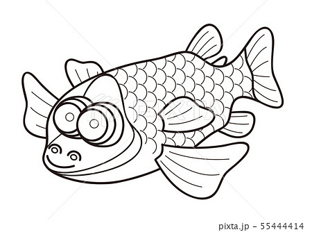 デメニギス 深海魚 キャラクター ぬりえ イラストのイラスト素材 55444414 Pixta