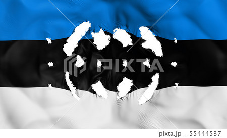 Estonia flag with a small holes Estonia flag with a small holes 55444537