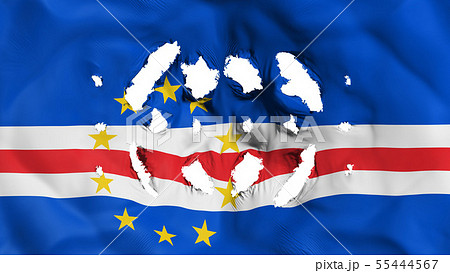 Cape Verde flag with a small holes 55444567
