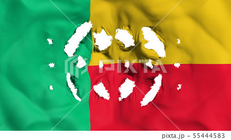 Benin flag with a small holes 55444583