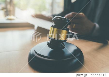 Judge gavel with Justice lawyers having team Judge gavel with Justice lawyers having team 55444616