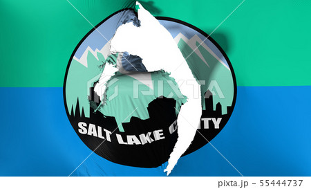 Damaged Salt Lake city capital flag 55444737