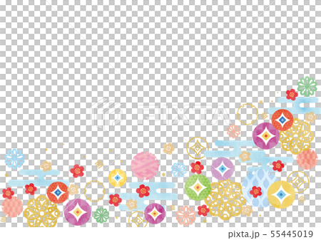 テク背景素材-かわいい和文様柄よこ 5 テク背景素材-かわいい和文様柄よこ 5 55445019