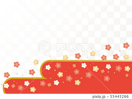 背景素材-かわいい和模様（梅）よこ 1 55445266