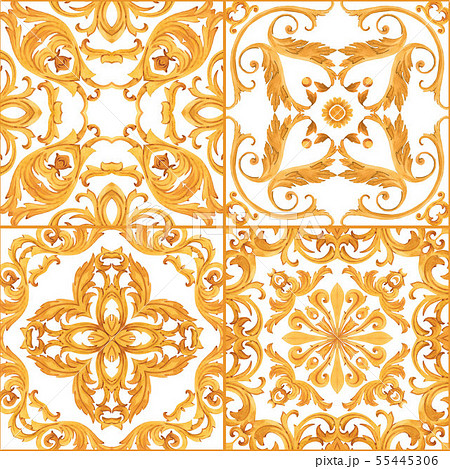 Golden baroque rich luxury pattern 55445306