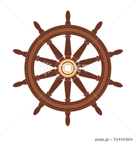 vector boat handwheel, ship wheel helm 55445904