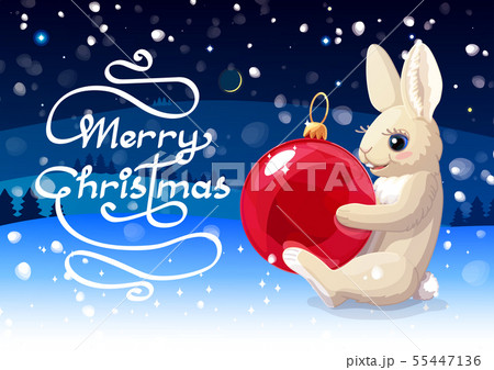 vector Merry Christmas Xmas card 55447136