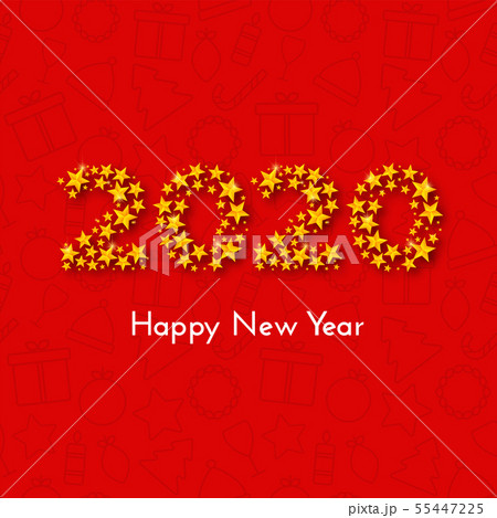 Holiday New Year 2020 gift card. Vector 55447225