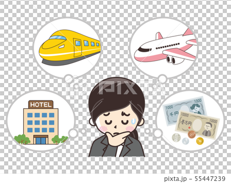 出費に悩む就活生 出費に悩む就活生 55447239