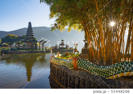 Pura Ulun Danu Bratan Temple at sunrise, a Hindu Pura Ulun Danu Bratan Temple at sunrise, a Hindu 55448206