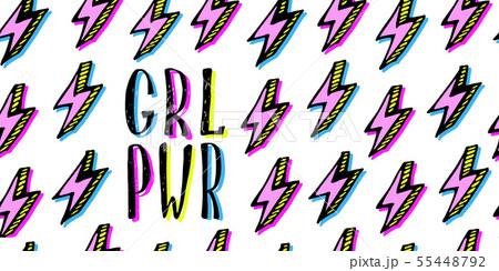 Girl power quotes and illustrations in pop-art 55448792