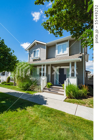 Main entrance of residential house with concrete Main entrance of residential house with concrete 55449252