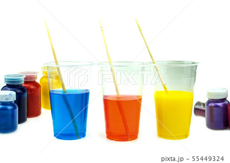 Mixing color epoxy resin in plastic cup for castin 55449324