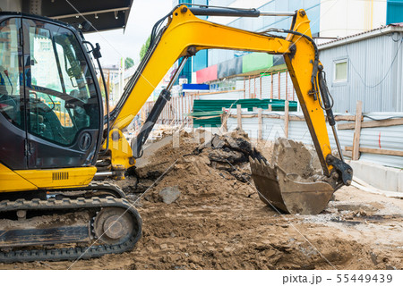 Bulldozer at construction site 55449439