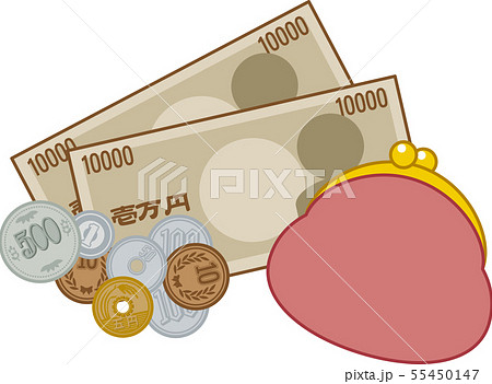 ガマ口財布とお金 55450147