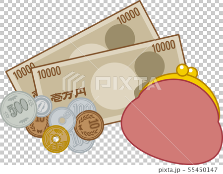 ガマ口財布とお金 55450147