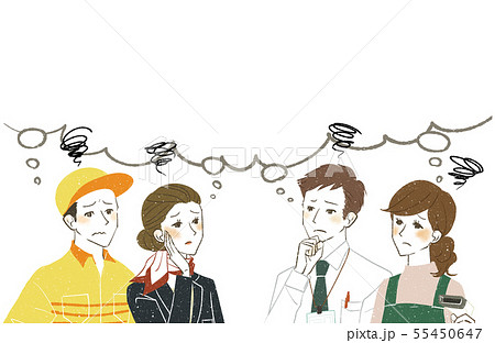 働く人達-吹き出し-もやもや 働く人達-吹き出し-もやもや 55450647
