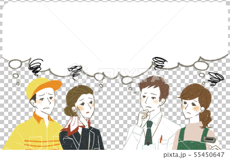 働く人達-吹き出し-もやもや 働く人達-吹き出し-もやもや 55450647